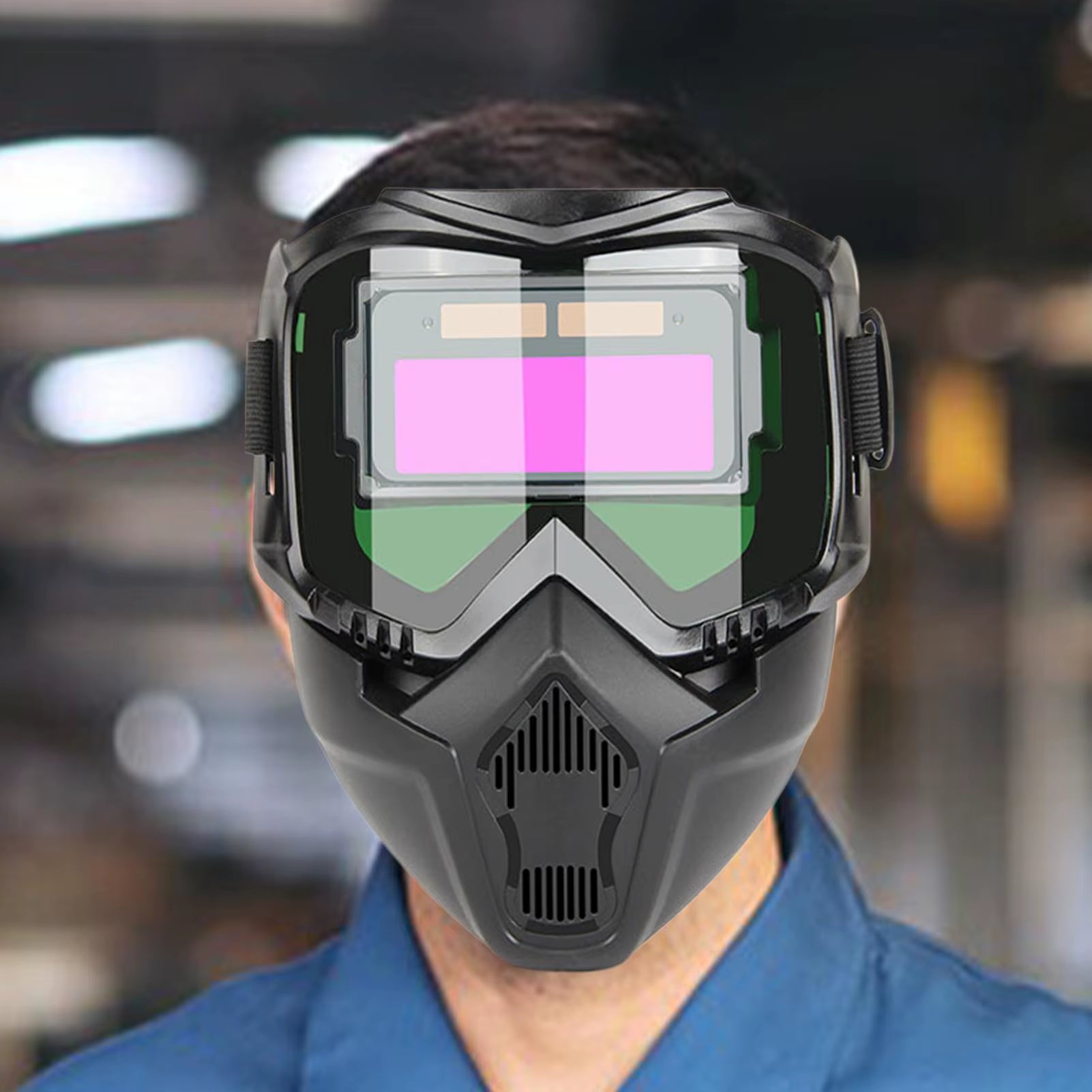 Head-Mounted Professional Automatic Welding Mask Goggles Light Filter Anti-Glare Welding Helmet Equipments Protective Mask