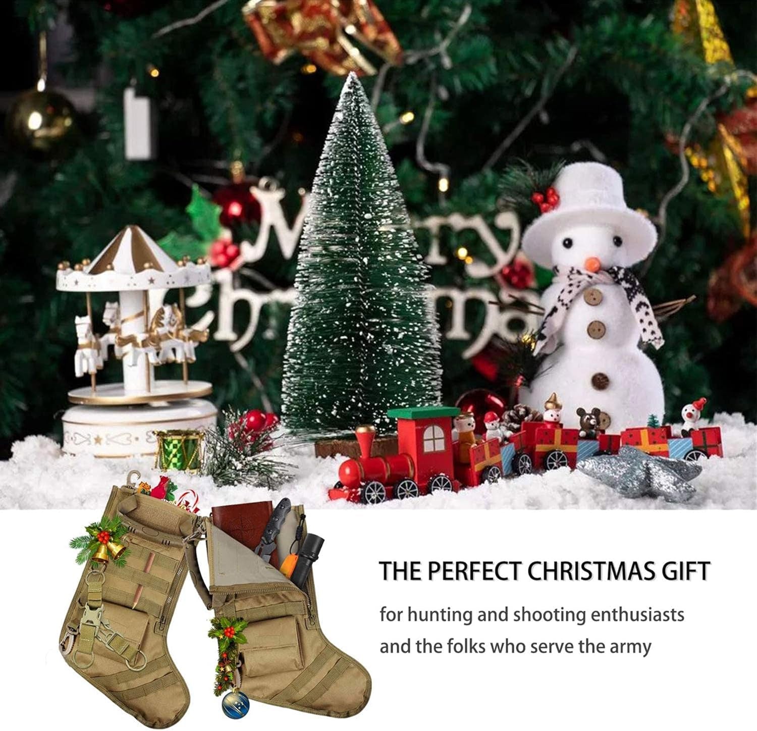 Tactical Christmas Stocking Backpacks Decoration Ruck-Up Hanging Hunting Storage Molle Pouch Bag Accessories