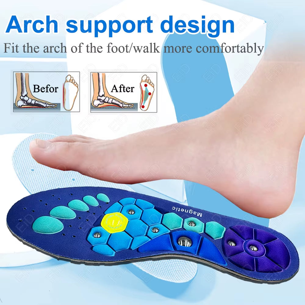 Medical Magnetic Therapy Sports Insoles Massage Foot Weight Loss Slimming Acupressure Insole Anti-Fatigue Health Care Shoe Pads