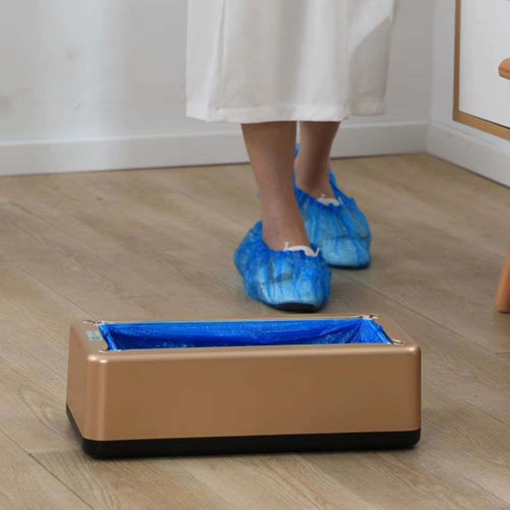100-Piece Disposable Shoe Covers with Automatic Dispenser for Indoor Use on Wet Floors