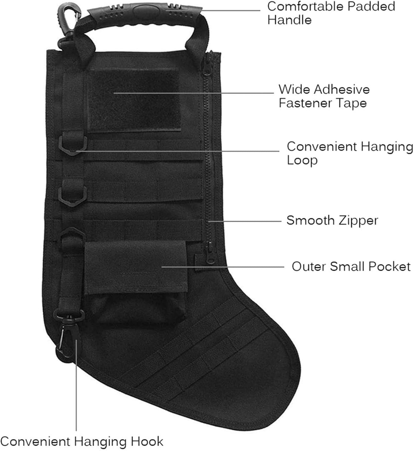 Tactical Christmas Stocking Backpacks Decoration Ruck-Up Hanging Hunting Storage Molle Pouch Bag Accessories