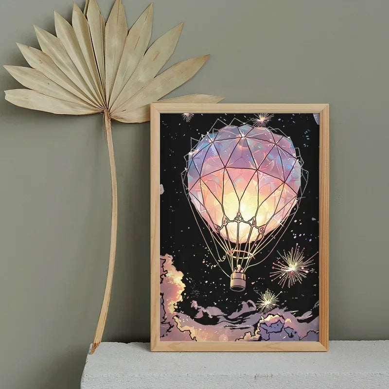 Illuminate Your Imagination: 4Pcs DIY Glow Scratch Painting Set - Perfect Educational Gift for Young Creatives!